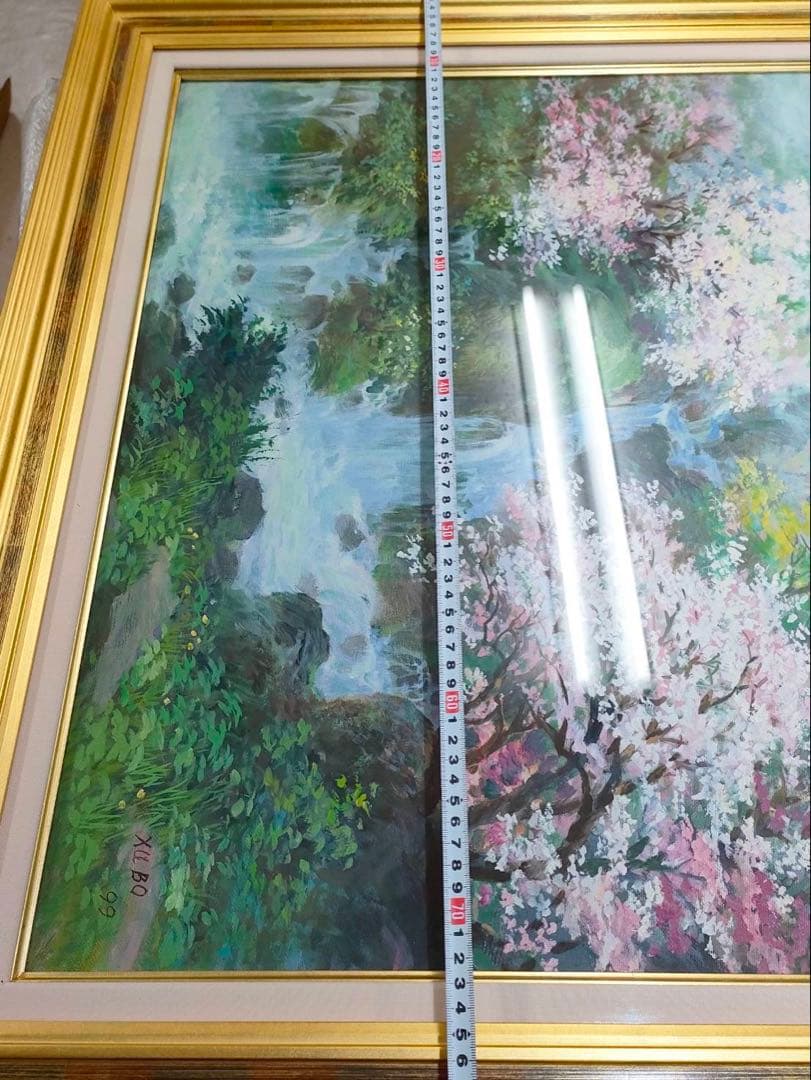 真作」小宮山恒男「花」静物画油彩画額装サイン有りF10号