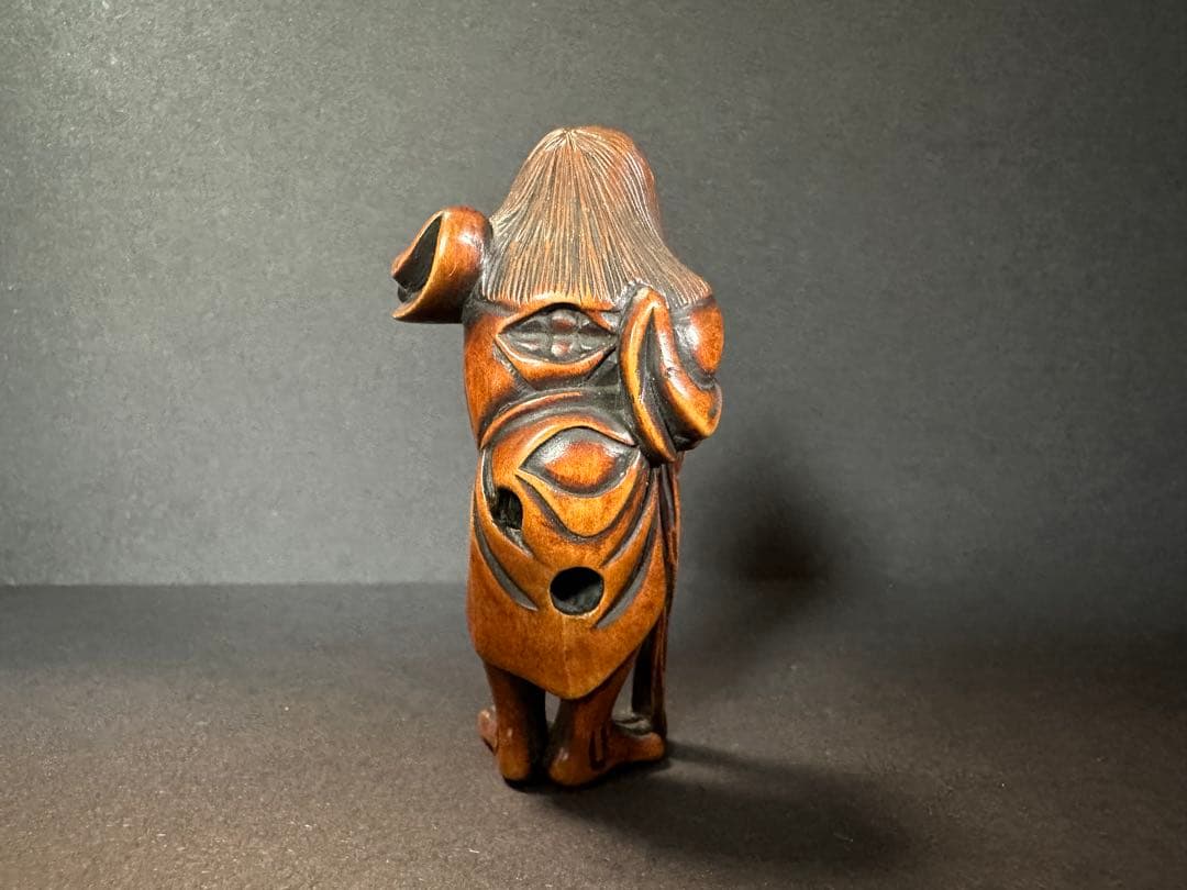 根付(netsuke)】人物の根付 木製 江戸時代の通販はau PAY マーケット