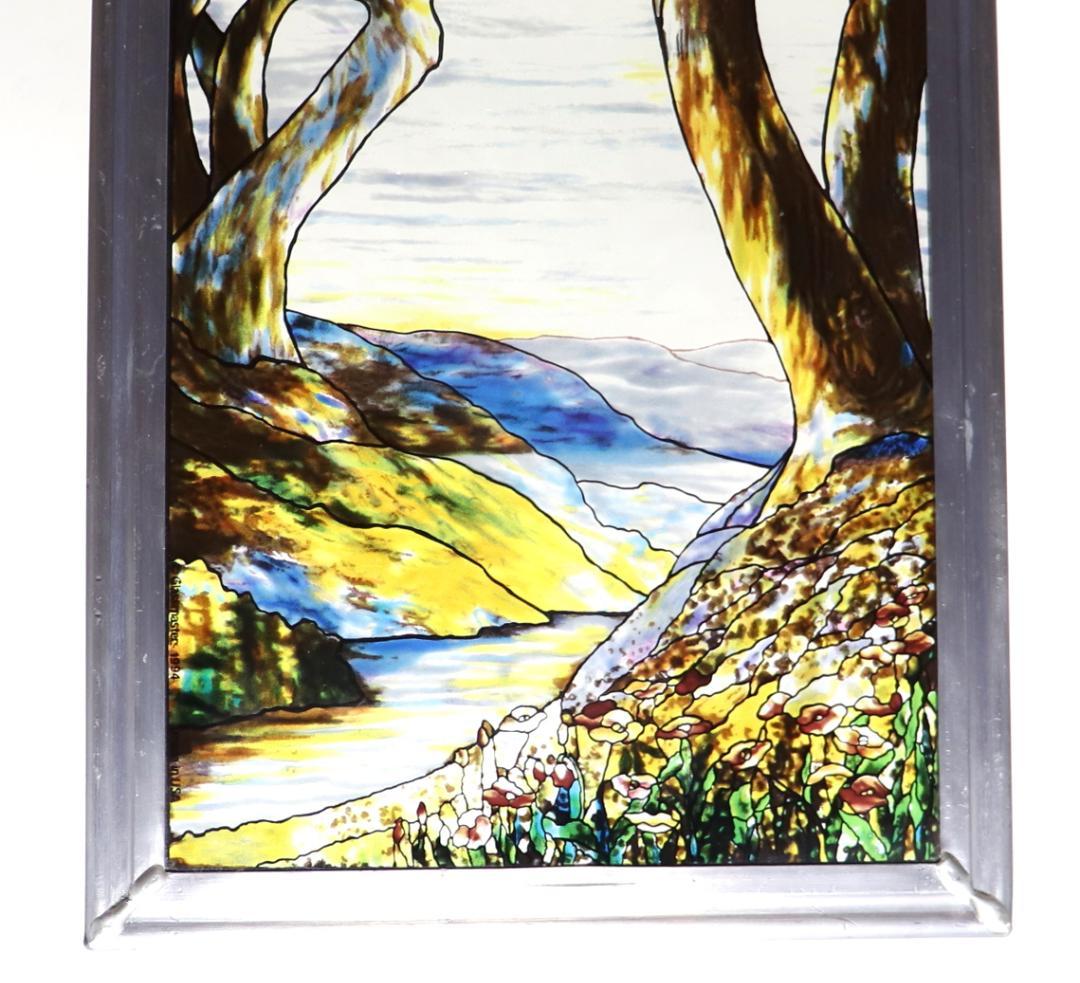 ルイス・C・ティファニー ヴィンテージ ステンドグラス 雄大な景色 風景