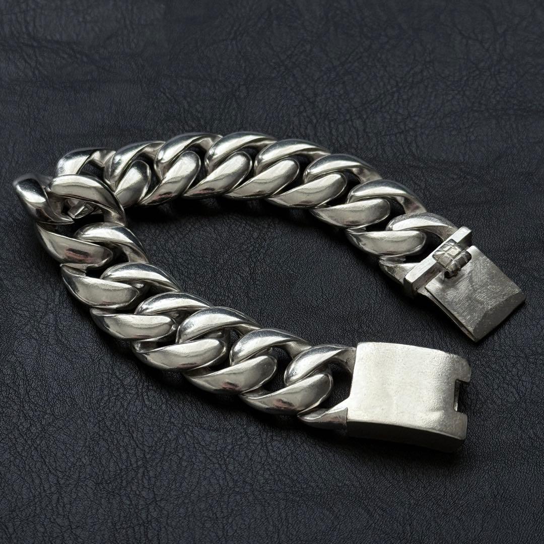 シルバー925刻印あり 極太 喜平チェーン ブレスレット ヴィンテージ