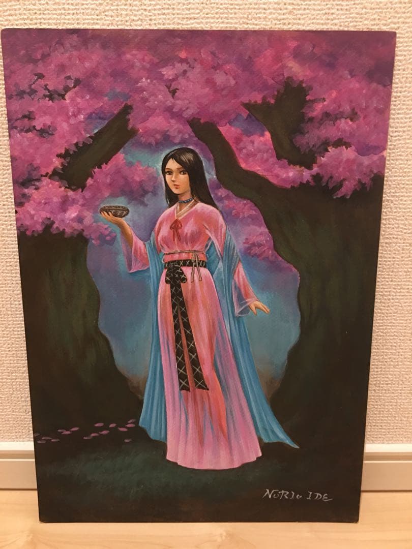 桜田晴義タイトル「少女D」デッサン画表サイン新品額装黄袋、タトウ箱あり