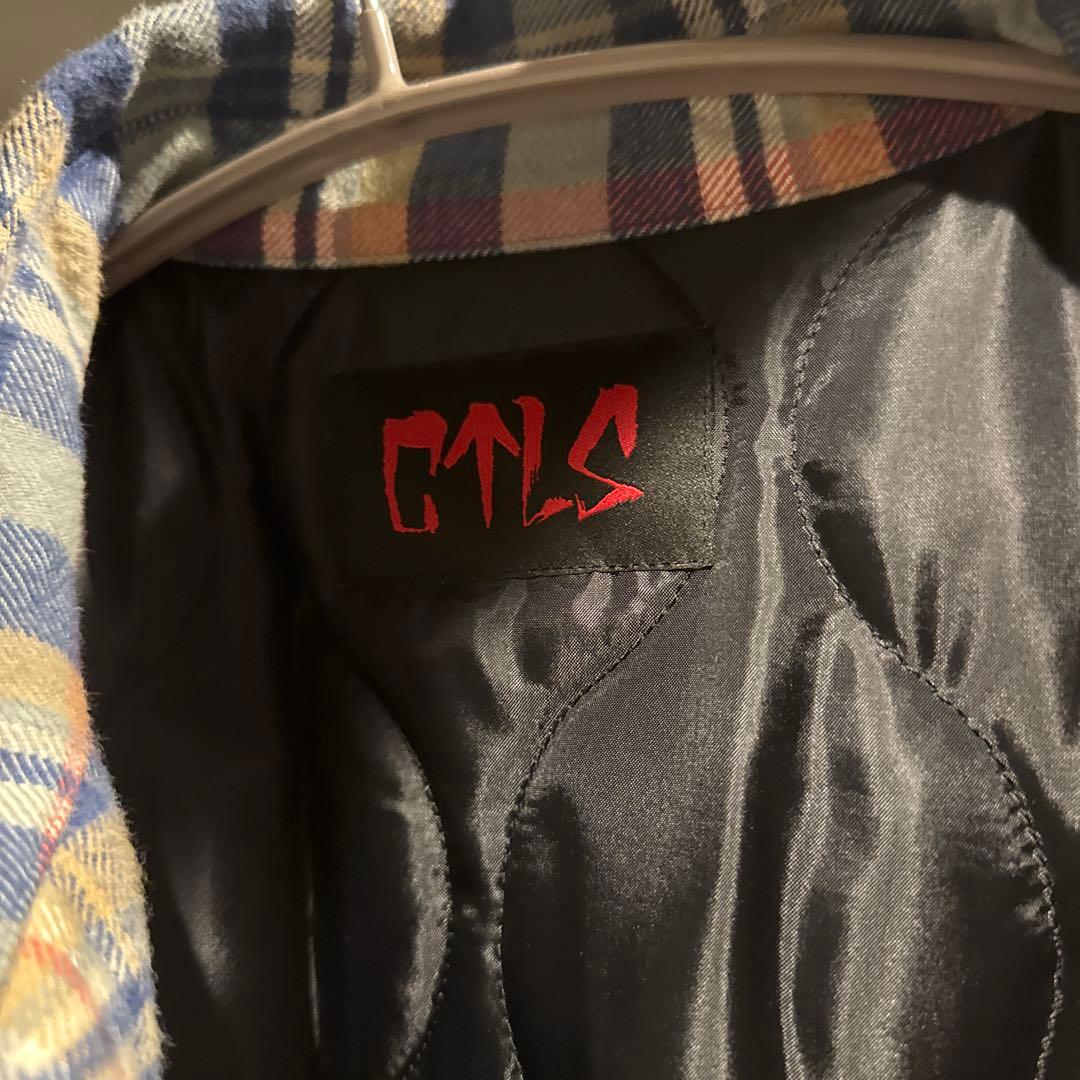 ぶ*】様 CVTVLIST ペイント Drip Check Shirt ブルー