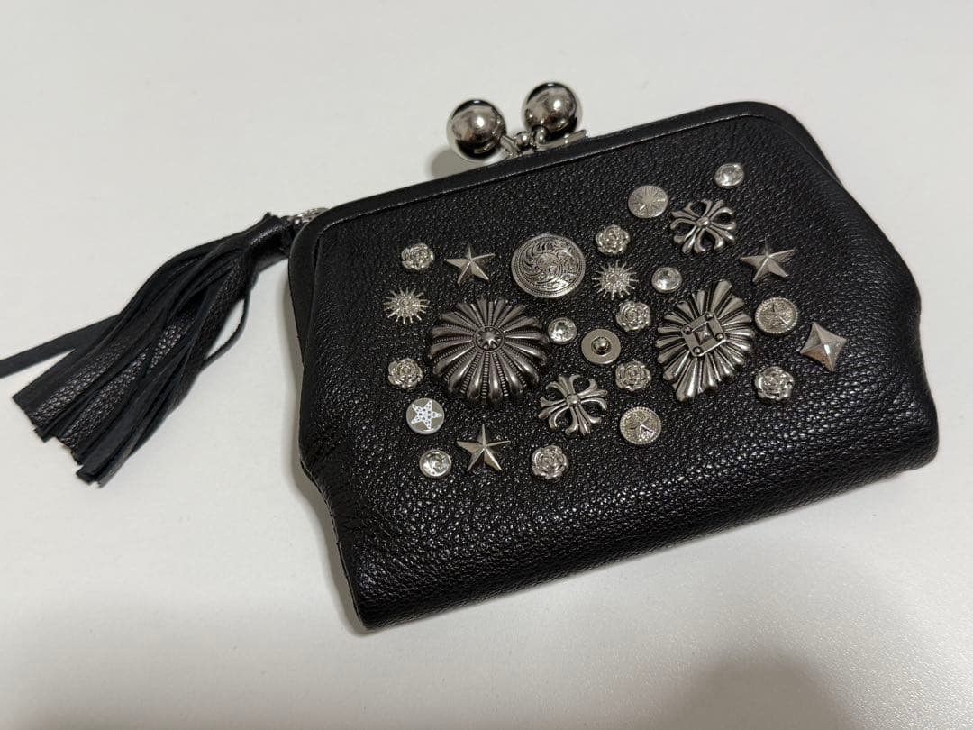 ペルケ perche マルチスタッズがま口二つ折りウォレット