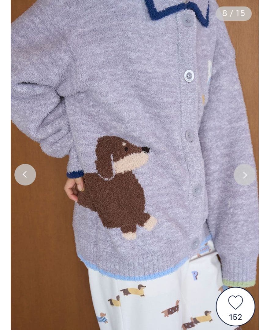 ジェラートピケ ベビモコダックスフンドジャガードカーディガン　新品タグ付き未使用