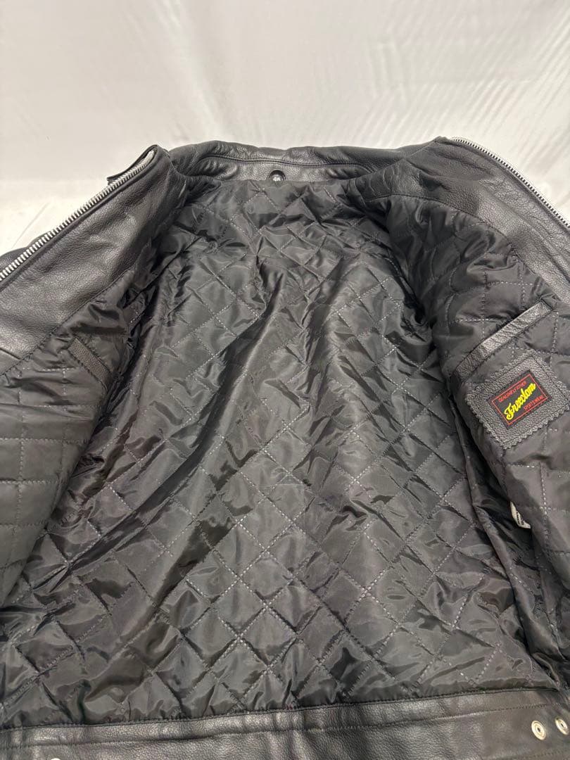 Freedom レザー ライダース ジャケット ホワイトライン セール