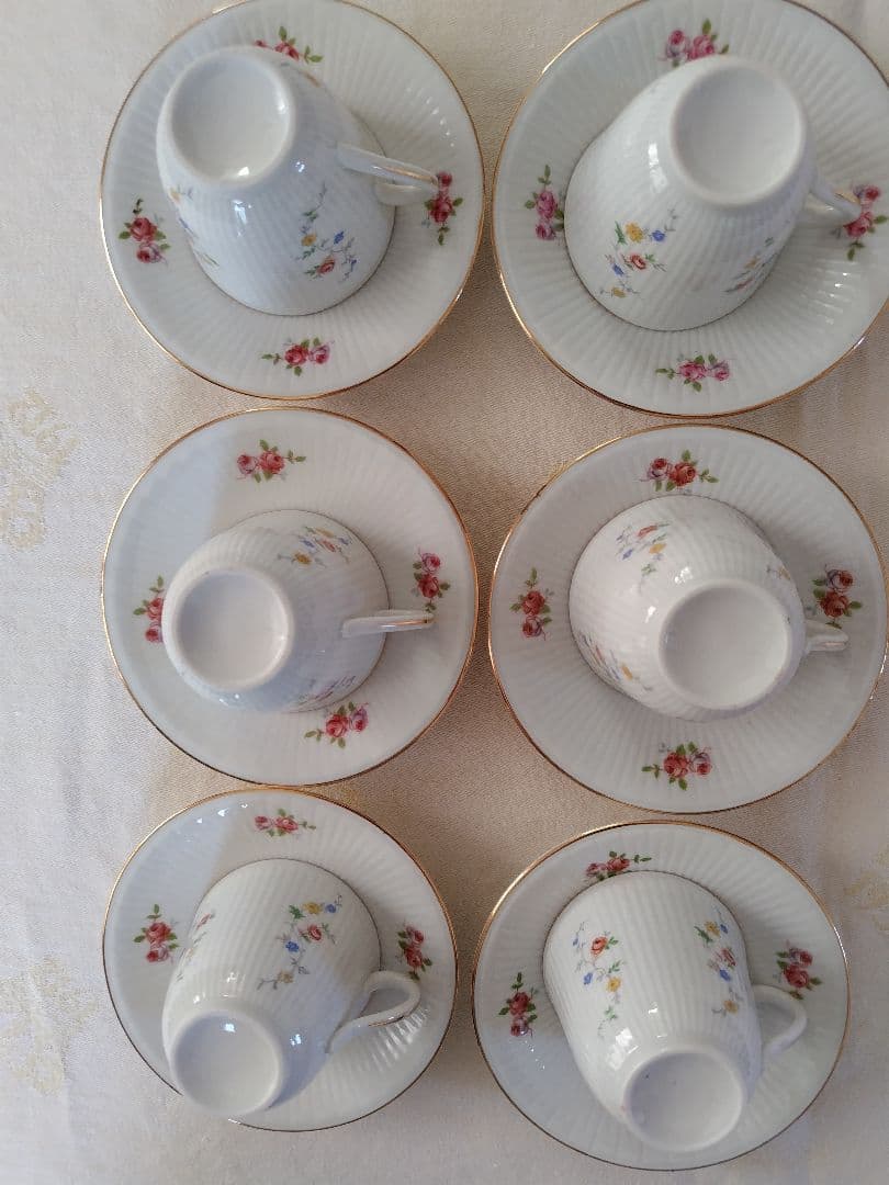 ロ−ルストランド　スエ−デン 592 デミタスカップセット六客　ヴィンテージ