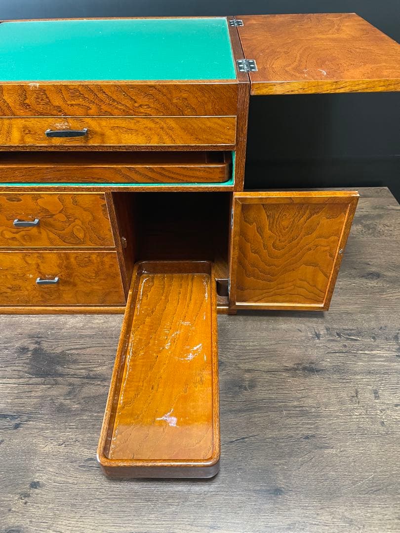 高級　漆塗り　化粧箱　鏡台　お直し