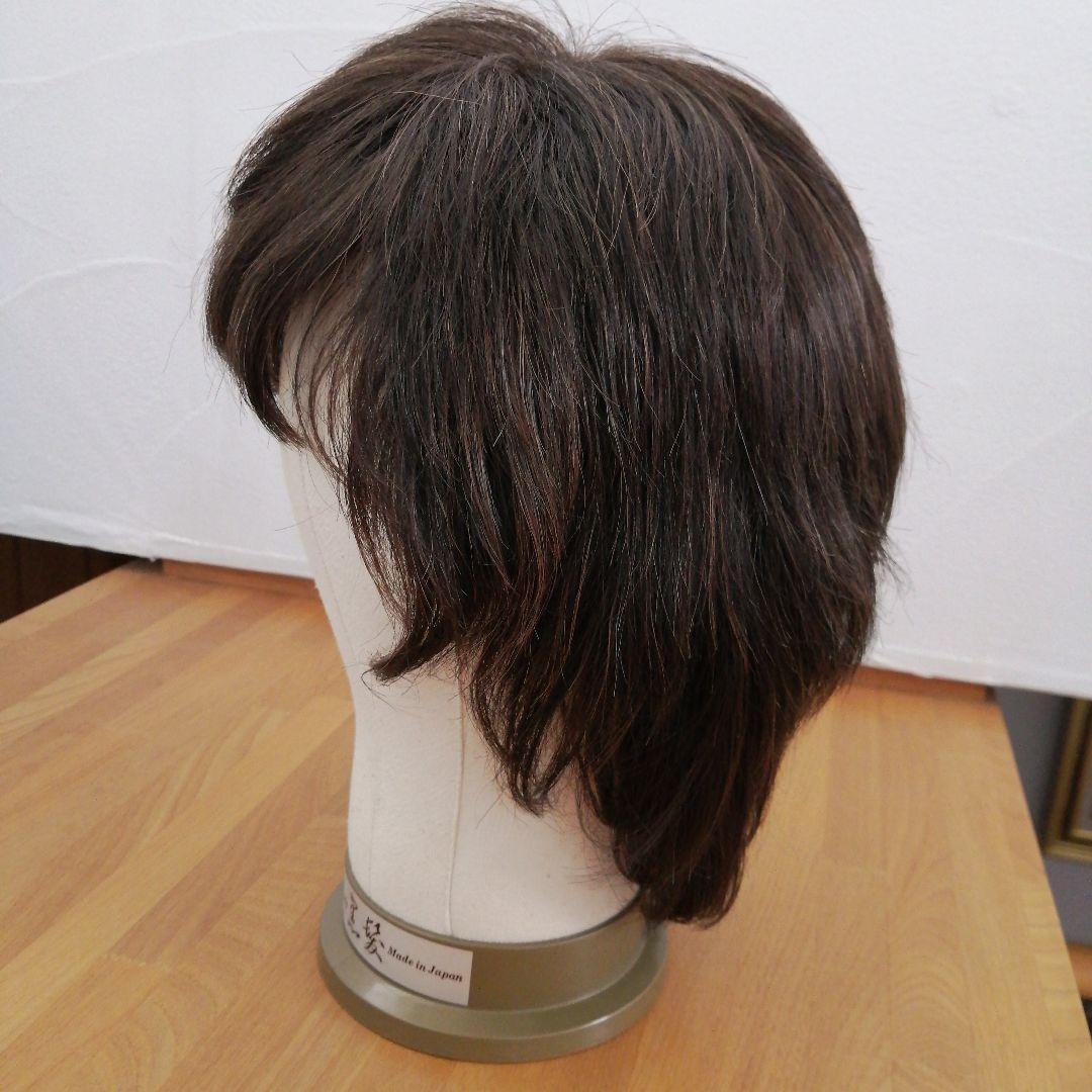 医療用スヴェンソンウィッグ人毛ミックス人工皮膚付きショートブラウン