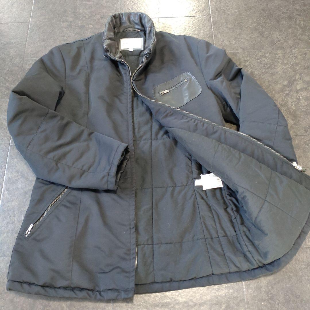 【正規品 エンポリオ・アルマーニ】ダウンジャケット コート レザー＆キルティング