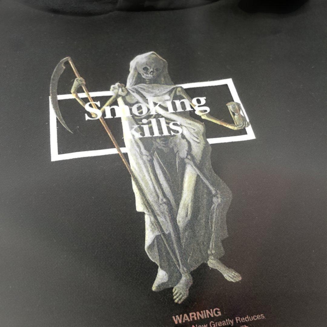 名作 fr2 smoking kills パーカー ブラック 骸骨 スカル 黒