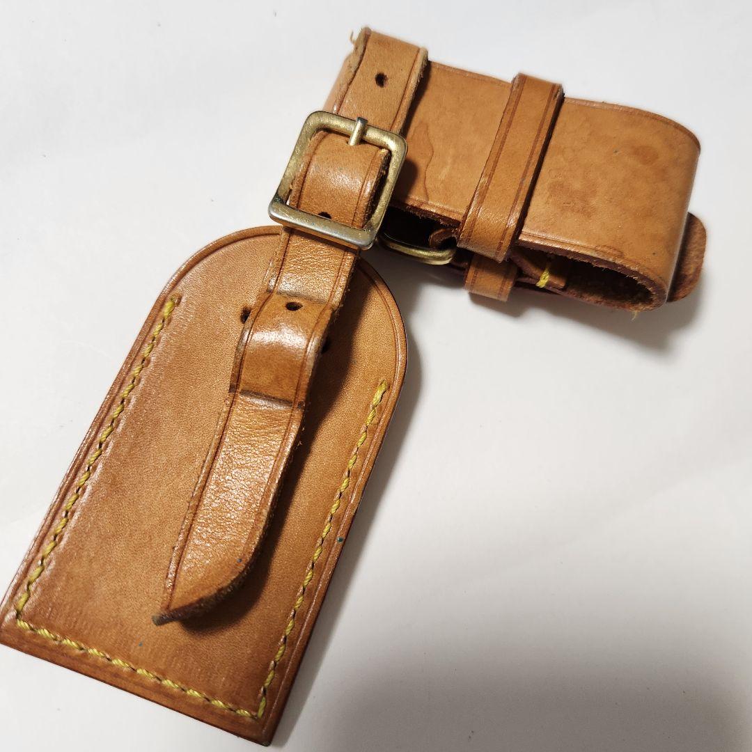 020】LV ルイヴィトン 2個セット ネームタグ ポワニエ ヌメ革 レザー