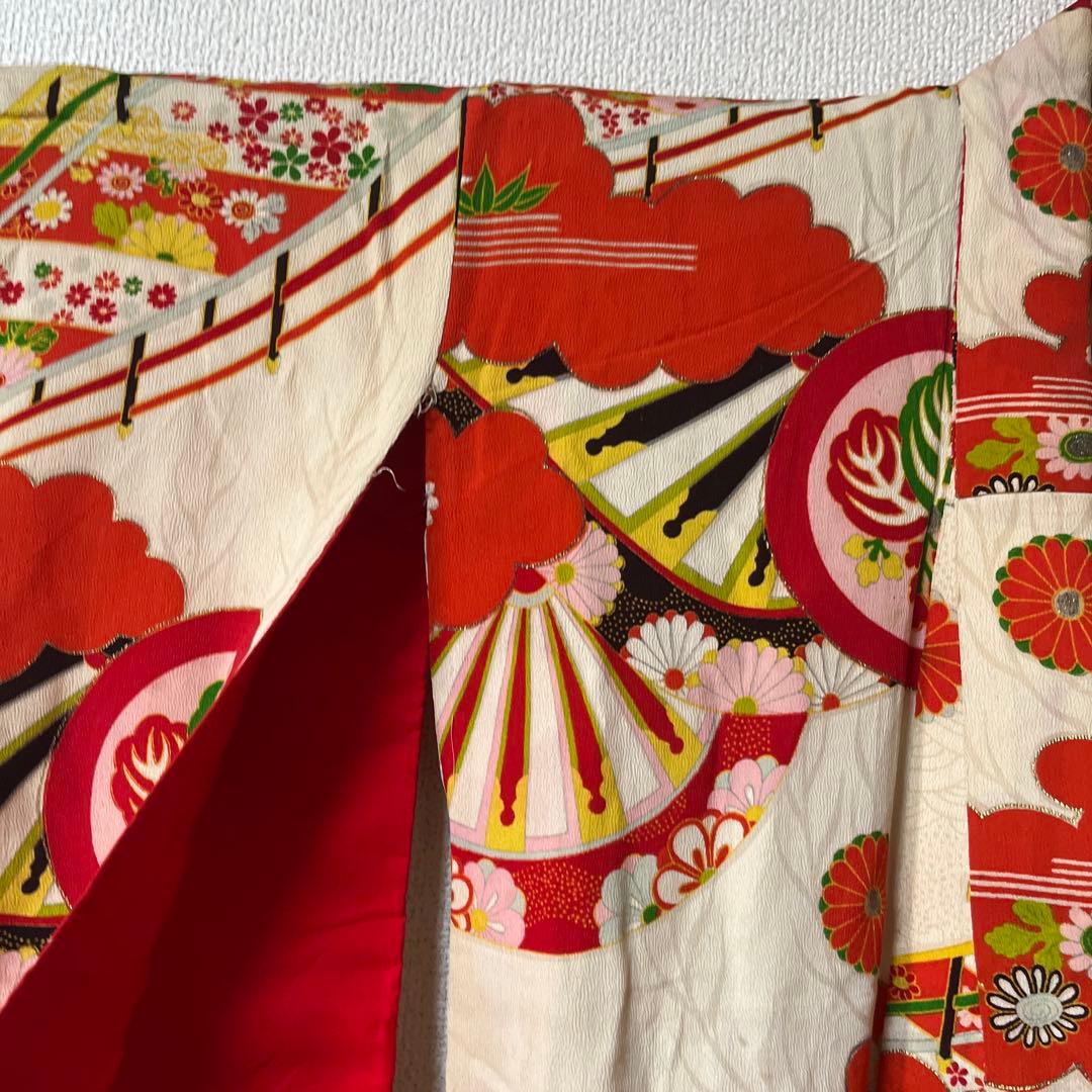 七五三　7歳　女の子　着物　アンティーク　正絹　着物セット