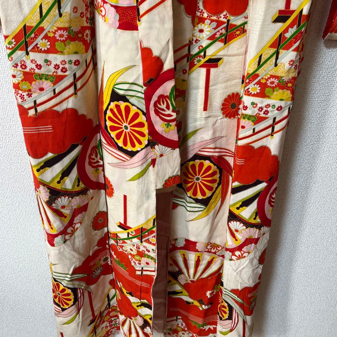 七五三　7歳　女の子　着物　アンティーク　正絹　着物セット