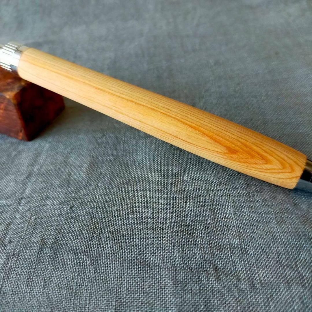 伊勢神宮 檜 ハンドメイド 木軸ボールペン G2 天然木 シルバー