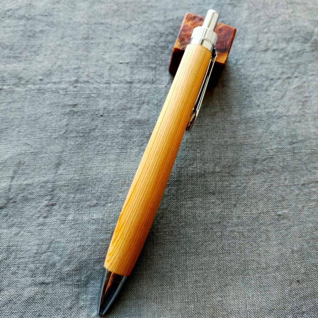 伊勢神宮 檜 ハンドメイド 木軸ボールペン G2 天然木 シルバー