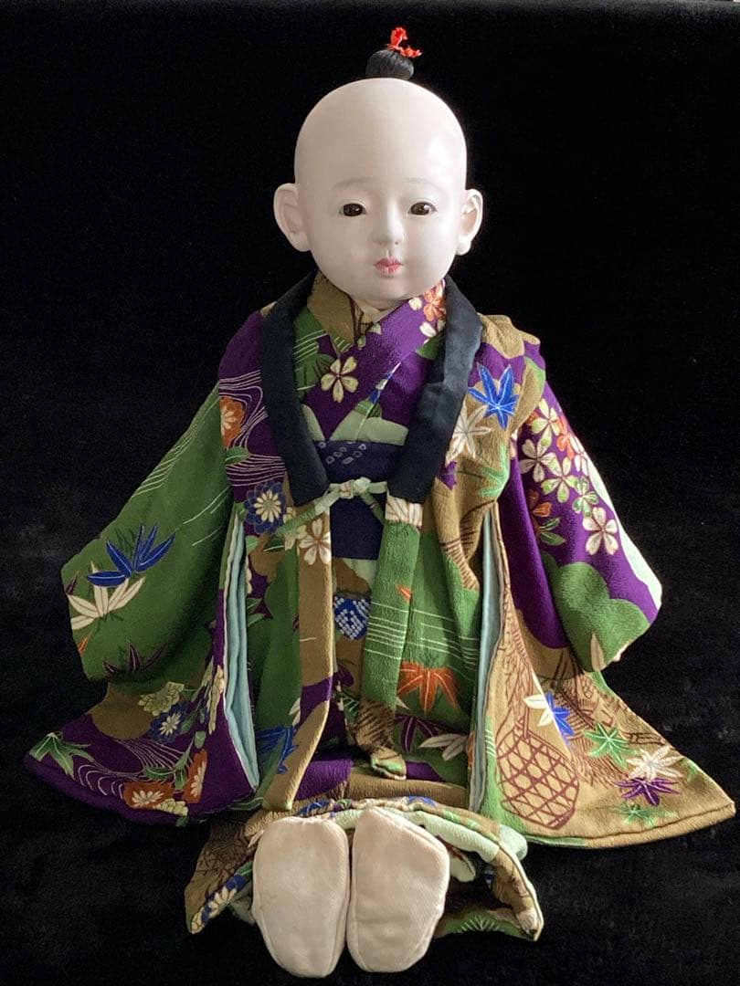 市松人形 男の子 女の子 花月斎 在銘 54cm 日本人形 抱き人形