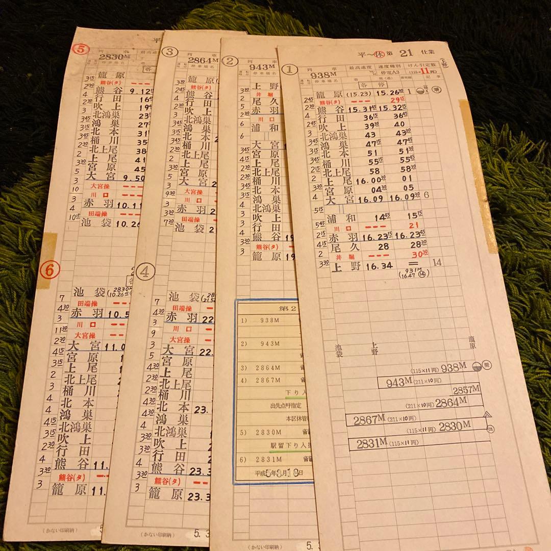 鉄道　スタフ　籠原区　10行路　平〜休