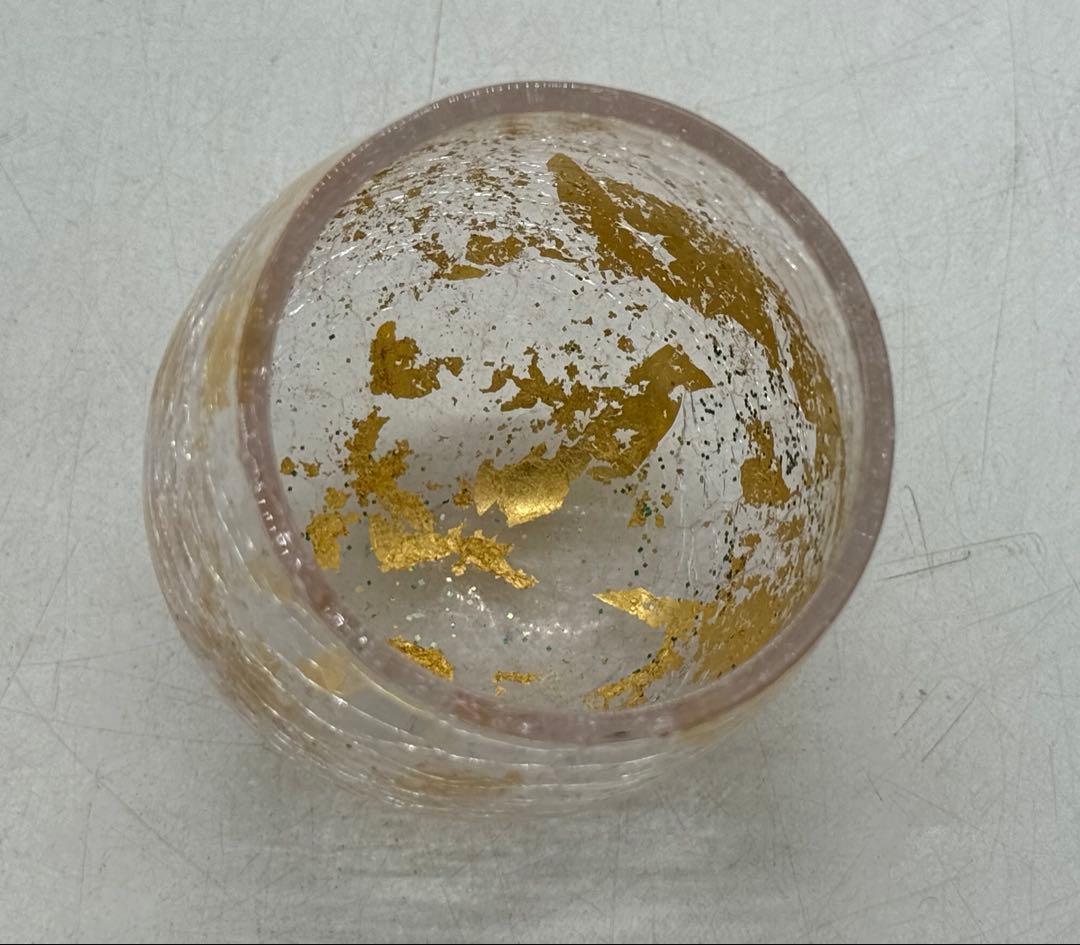 坂田甚内作 氷割金彩ガラスくいのみ2点 人気作家 送料込み250827