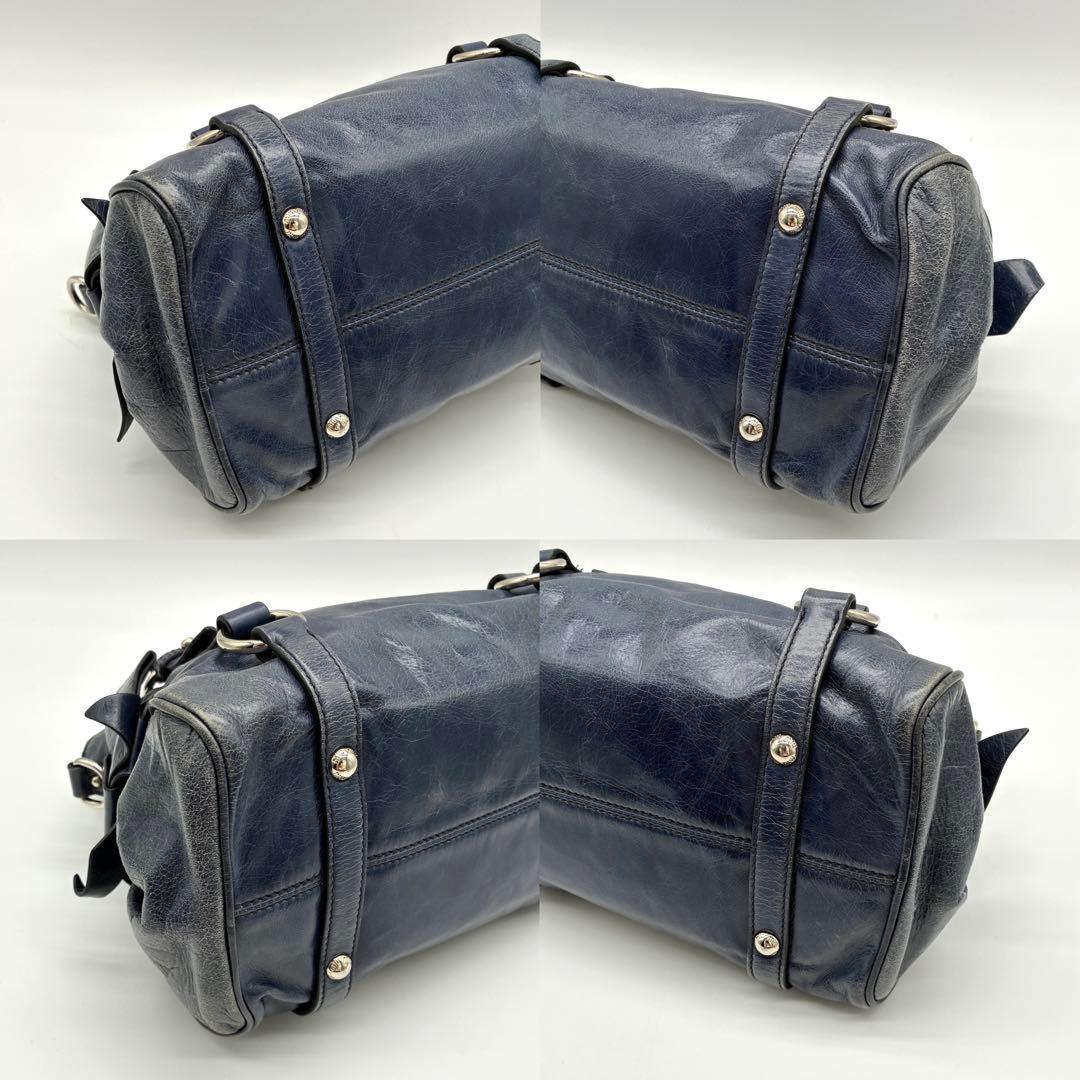 MIUMIU ミュウミュウ ハンドバッグ 2WAY ショルダー リボン ブルー