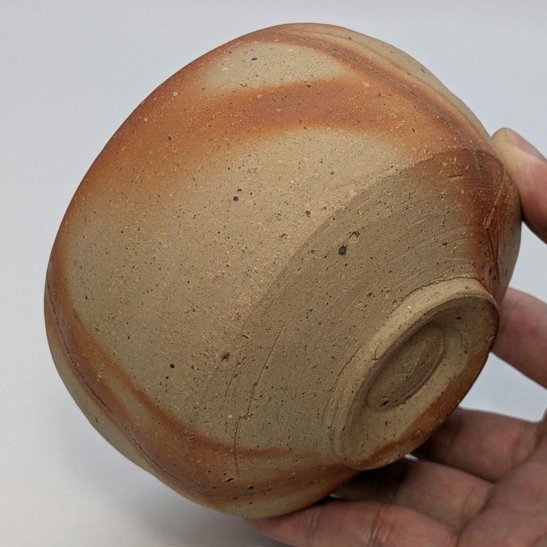 初代森陶岳 備前焼 緋襷茶盌 合箱合布 折松葉印 抹茶碗 抹茶茶碗