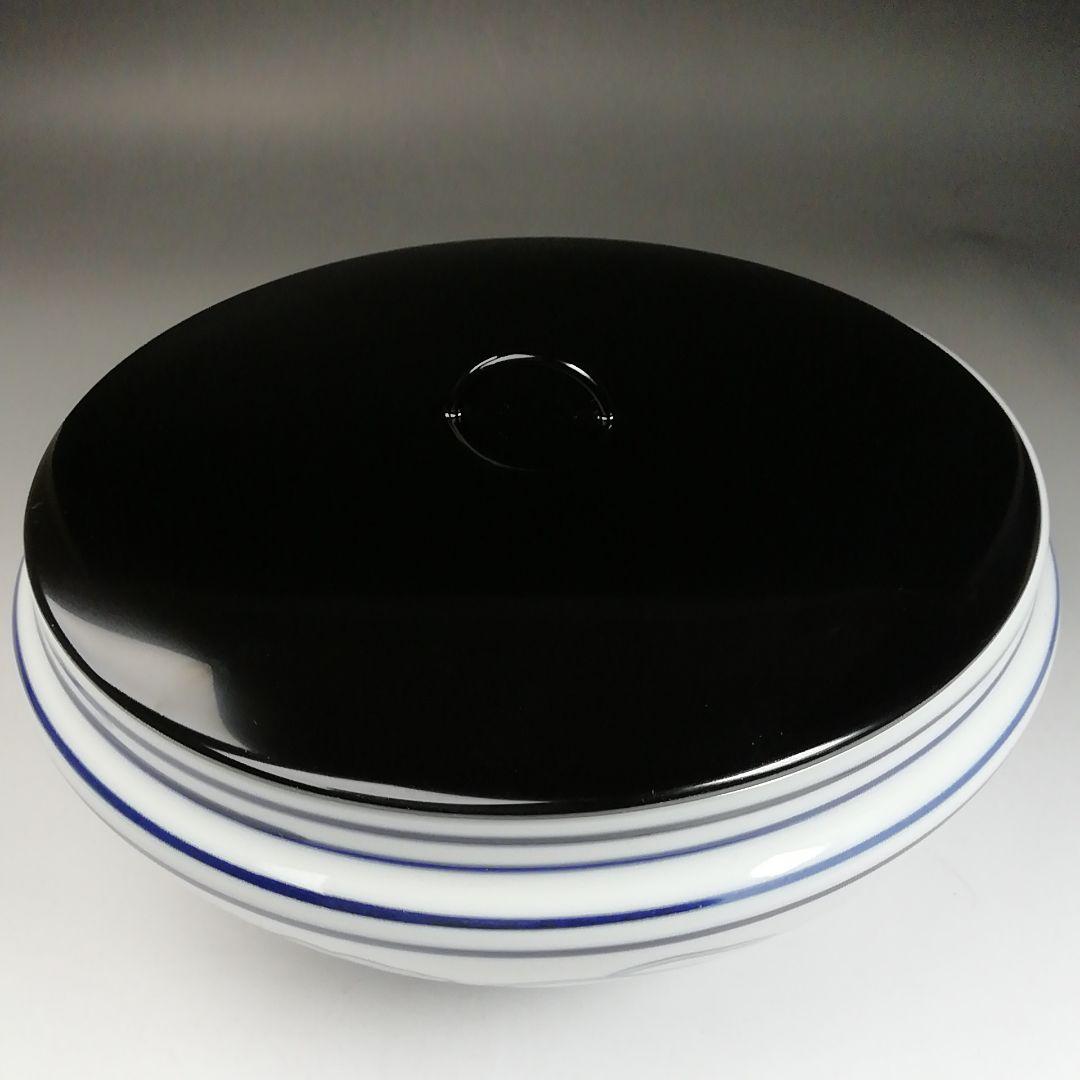 W32 水指 『染付 桜川』『押小路窯 庄左ェ門』 共箱 茶道具