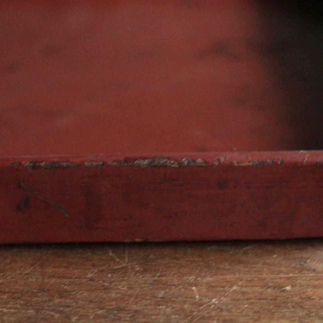 隅切 折敷 朱塗り 盆 No.3 古美術 古道具 アンティーク 折敷盆