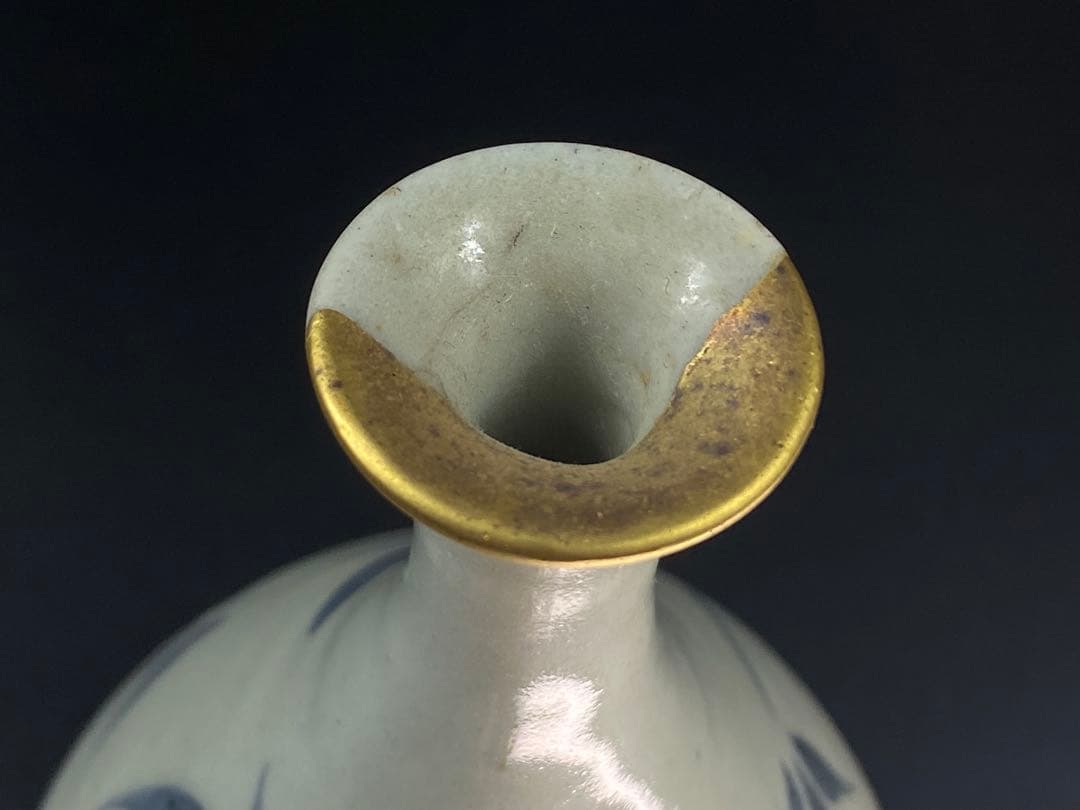 初期古伊万里 徳利 染付 傷有 金継ぎ 参考品 時代品 高16cm