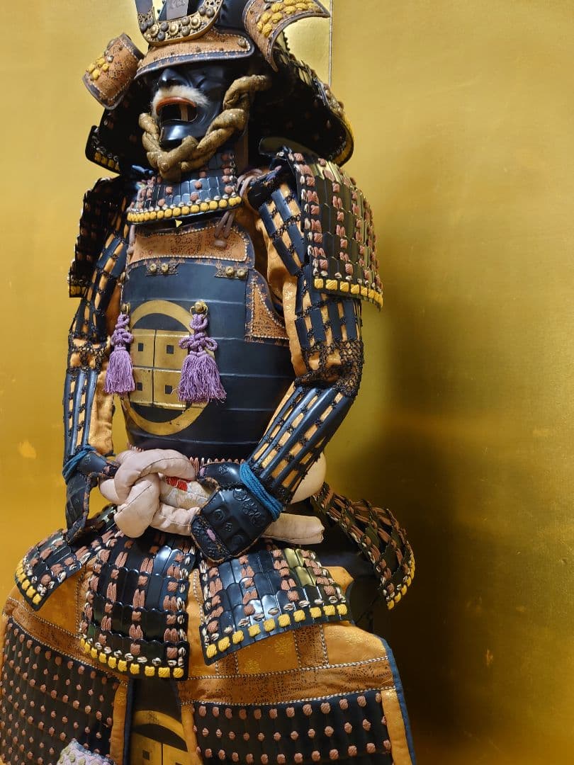 ★★送料無料☆丸武産業製☆光忍☆橙糸威伊予素懸二枚胴具足☆等身大☆鎧兜・甲冑★★