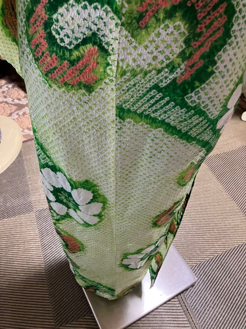 い*ふ様 オークション有松鳴海総絞り浴衣のみ緑、158±5