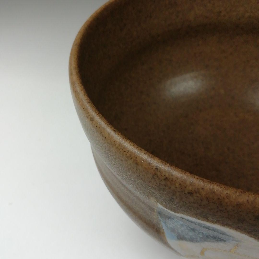 T619 茶碗 『九谷焼』『椿文』『長高喜兵衛 造』 共箱 抹茶碗 茶道具