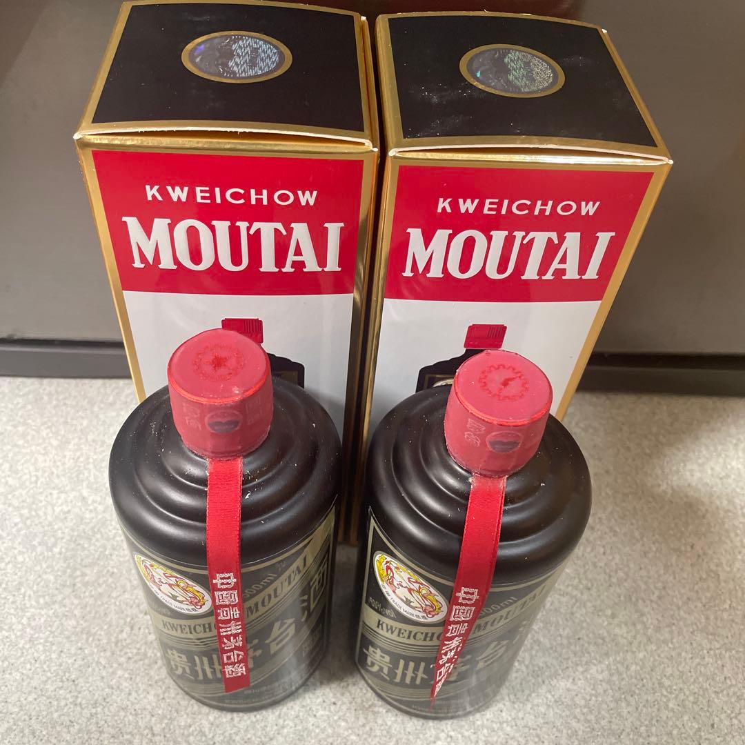 1)2本 貴州茅台酒 500ml 53％ 未開栓 黒瓶 中国酒