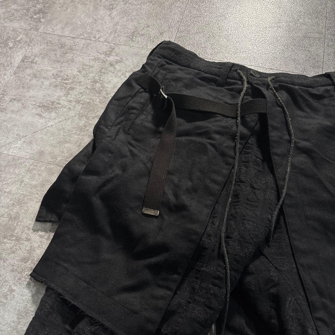 d.hygen ディーハイゲン ウールレイヤードクロップドパンツ アルチザン 黒