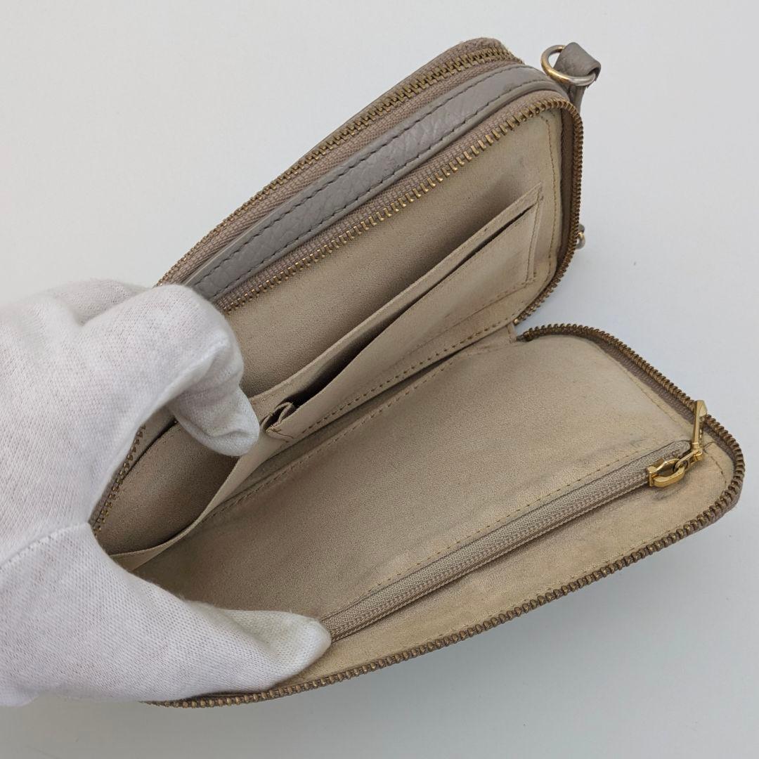 ATAO アミュレット ケリー グレージュ スマホショルダー お財布ポシェット