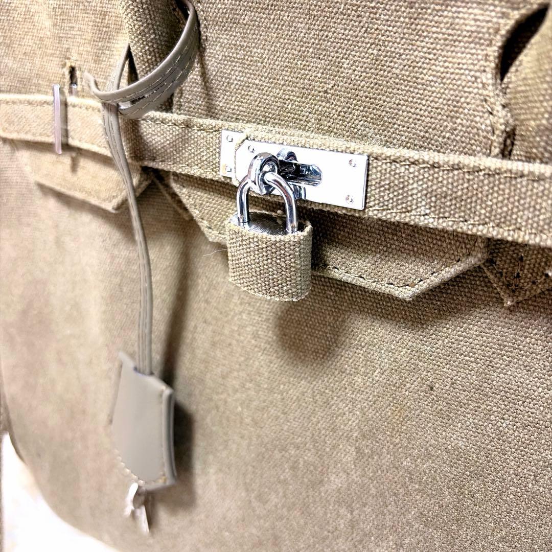 美品⭐︎ヴィンテージ加工 birkin型 オリーブ カーキ キャンパス ミリタリー