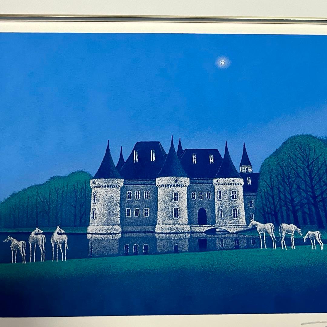 松浦敬文 「夜の城 」リトグラフ 版画 絵画 美術品 インテリア