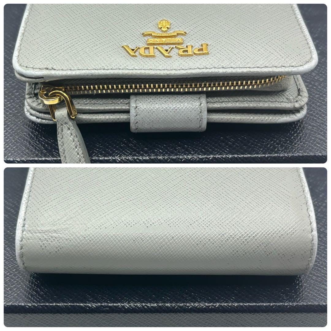 ✨現行モデル✨PRADA 二つ折り 財布 サフィアーノ メタルロゴ ICタグ