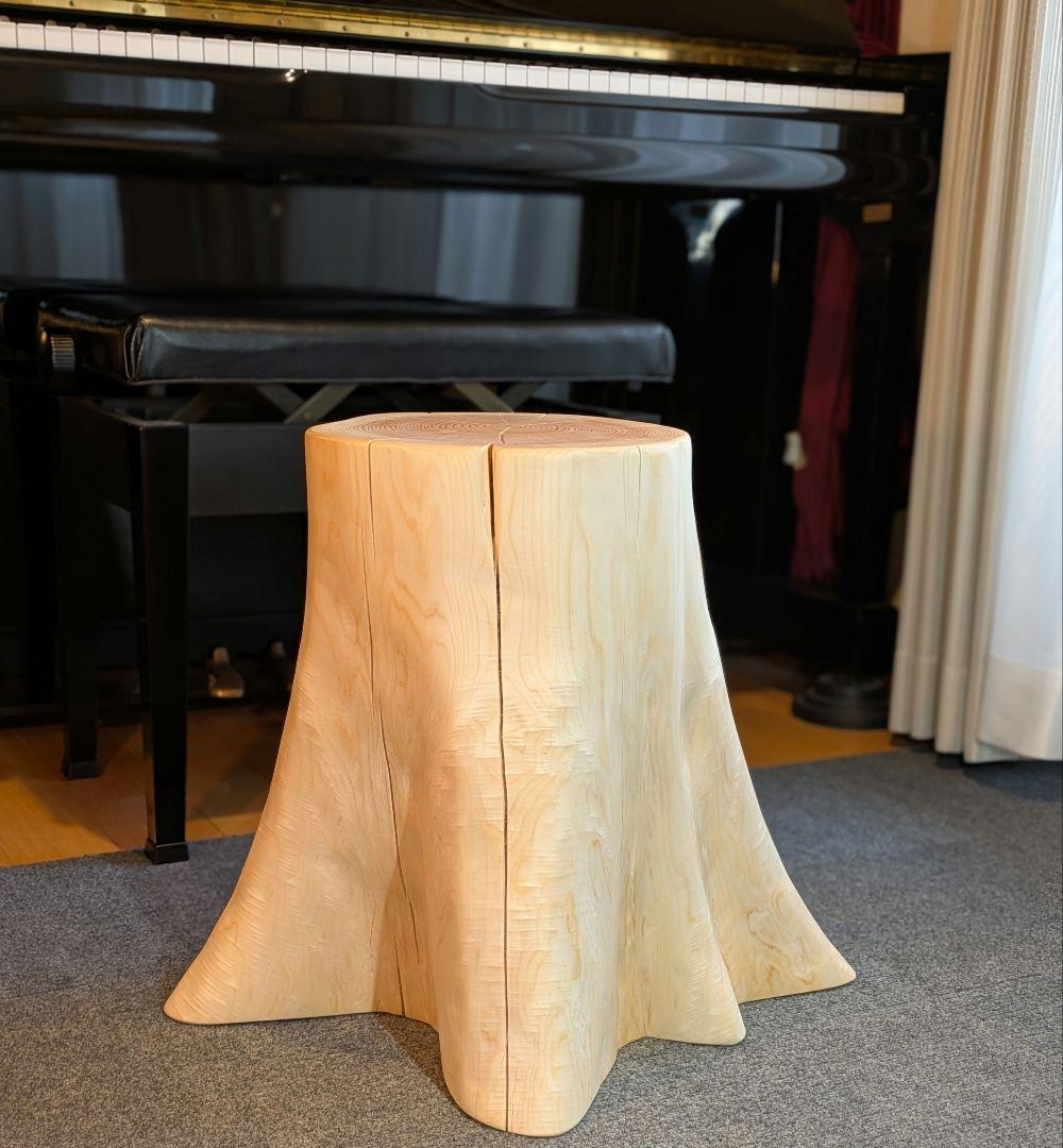 檜　大型　切り株　丸太　椅子　スツール　高さ約44.5㎝