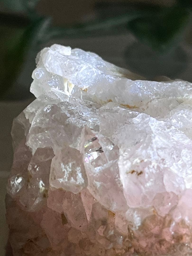 希少】結晶体ローズクォーツクラスター紅水晶原石