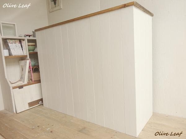 サイズ、デザインオーダー可●超ワイドカウンターテーブル●シャビーホワイト受注製作