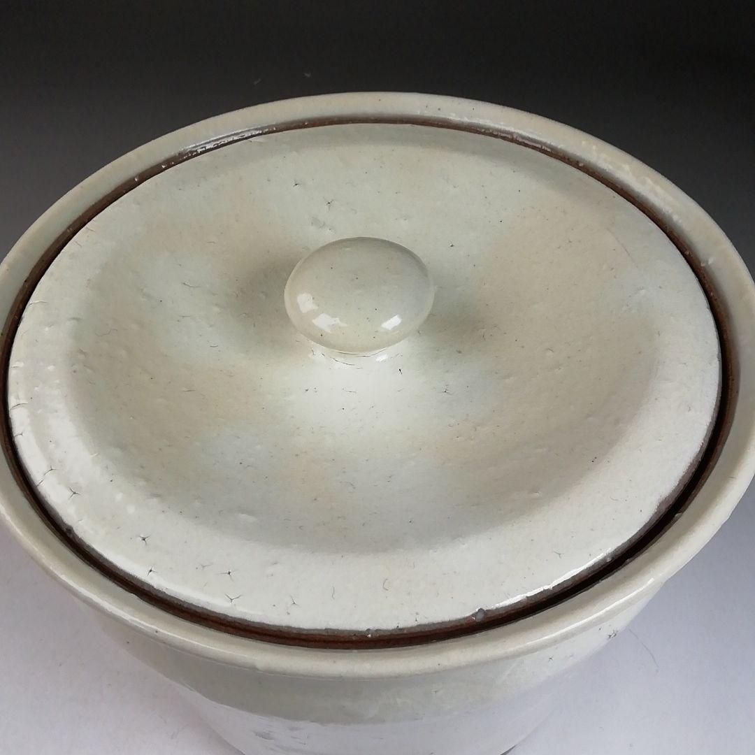 T995 水指 『粉引 水指』『塗替蓋付』『宇田佐平 造』 共箱 茶道具