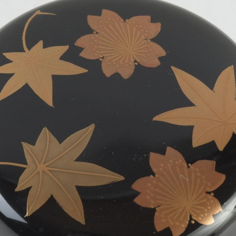 茶道具 山中塗 中村宗悦作 雲錦蒔絵 中棗 共箱 V 9300