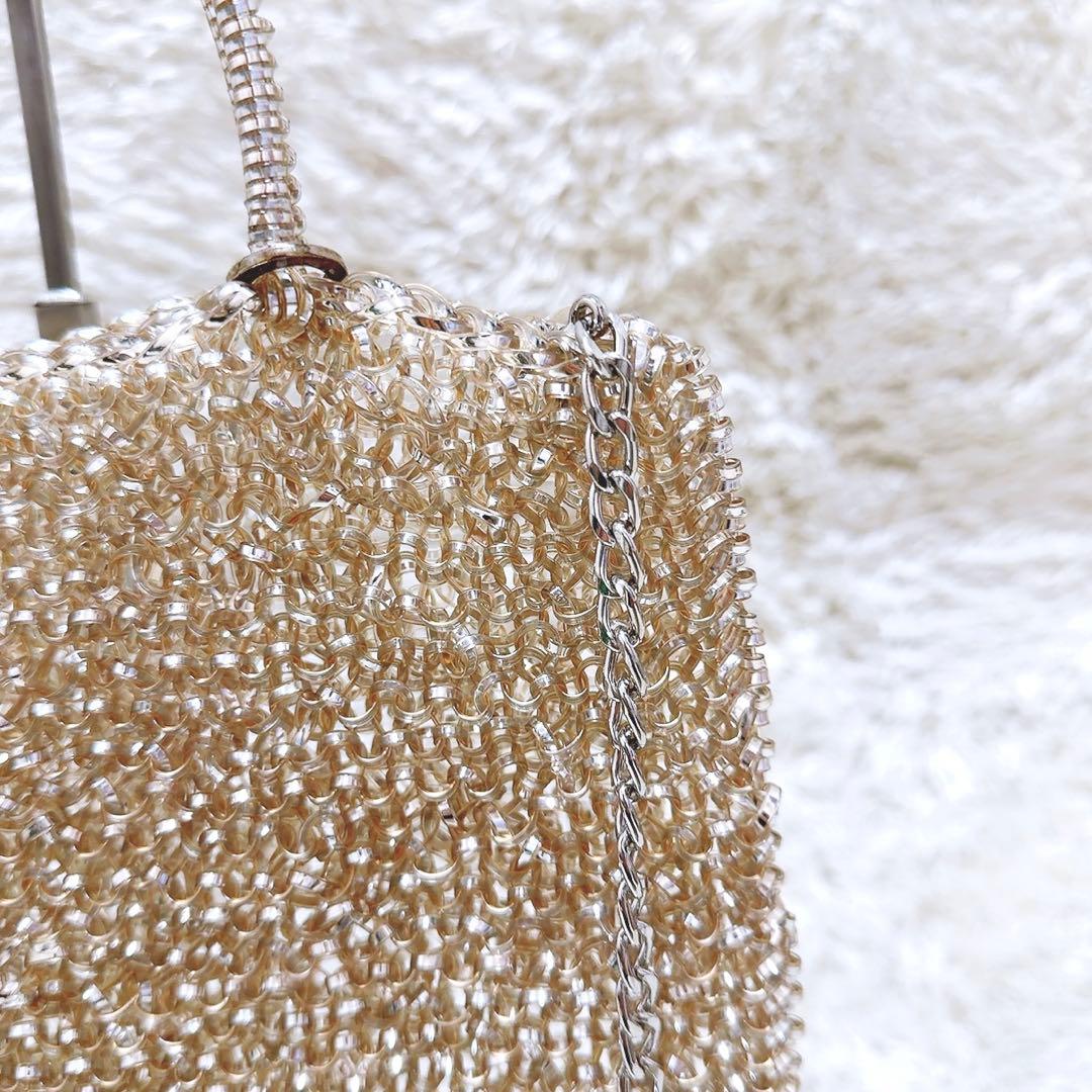 美品✨アンテプリマ　スタンダード　スクエア ミディアム　シルバーゴールド　肩掛け