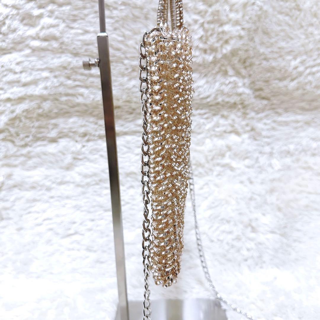 美品✨アンテプリマ　スタンダード　スクエア ミディアム　シルバーゴールド　肩掛け