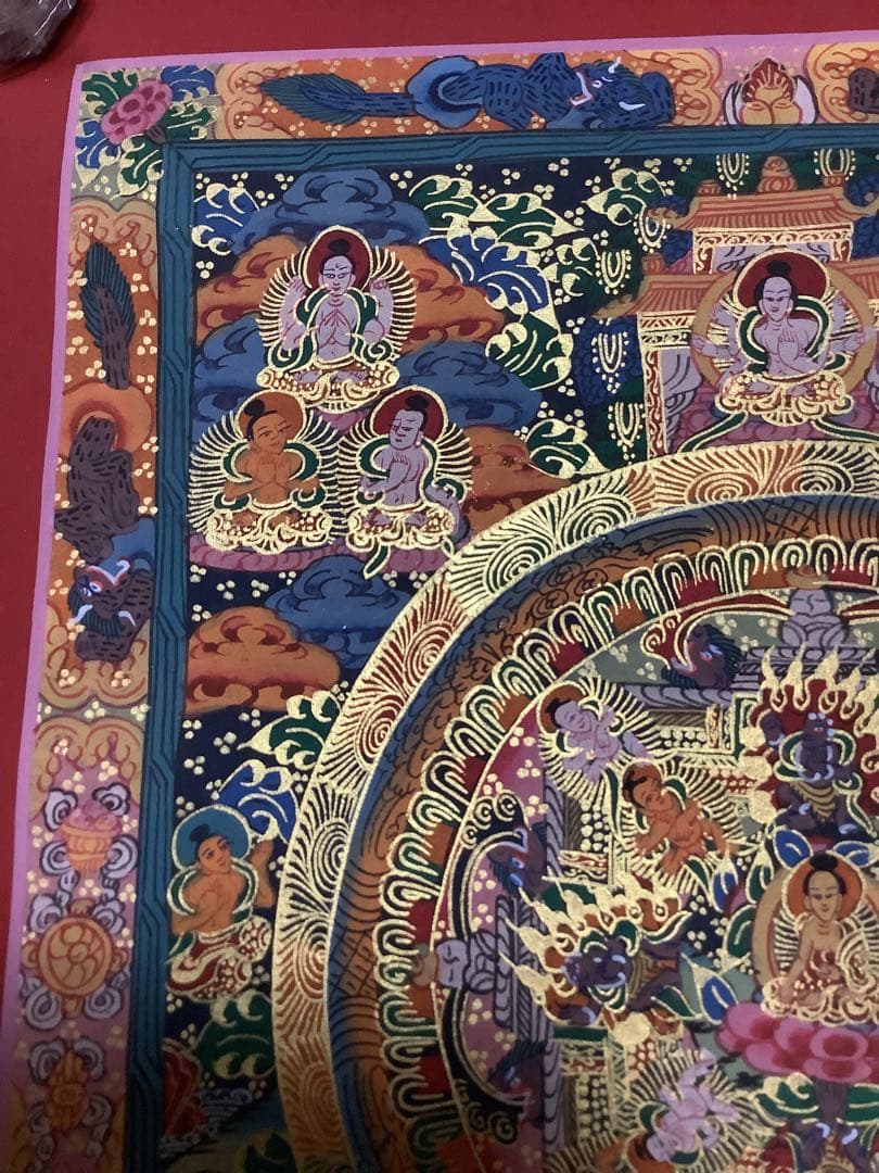 《 チベット密教　新品　1点物 》 手描き　曼荼羅　仏陀　釈迦　仏画　仏教　f9