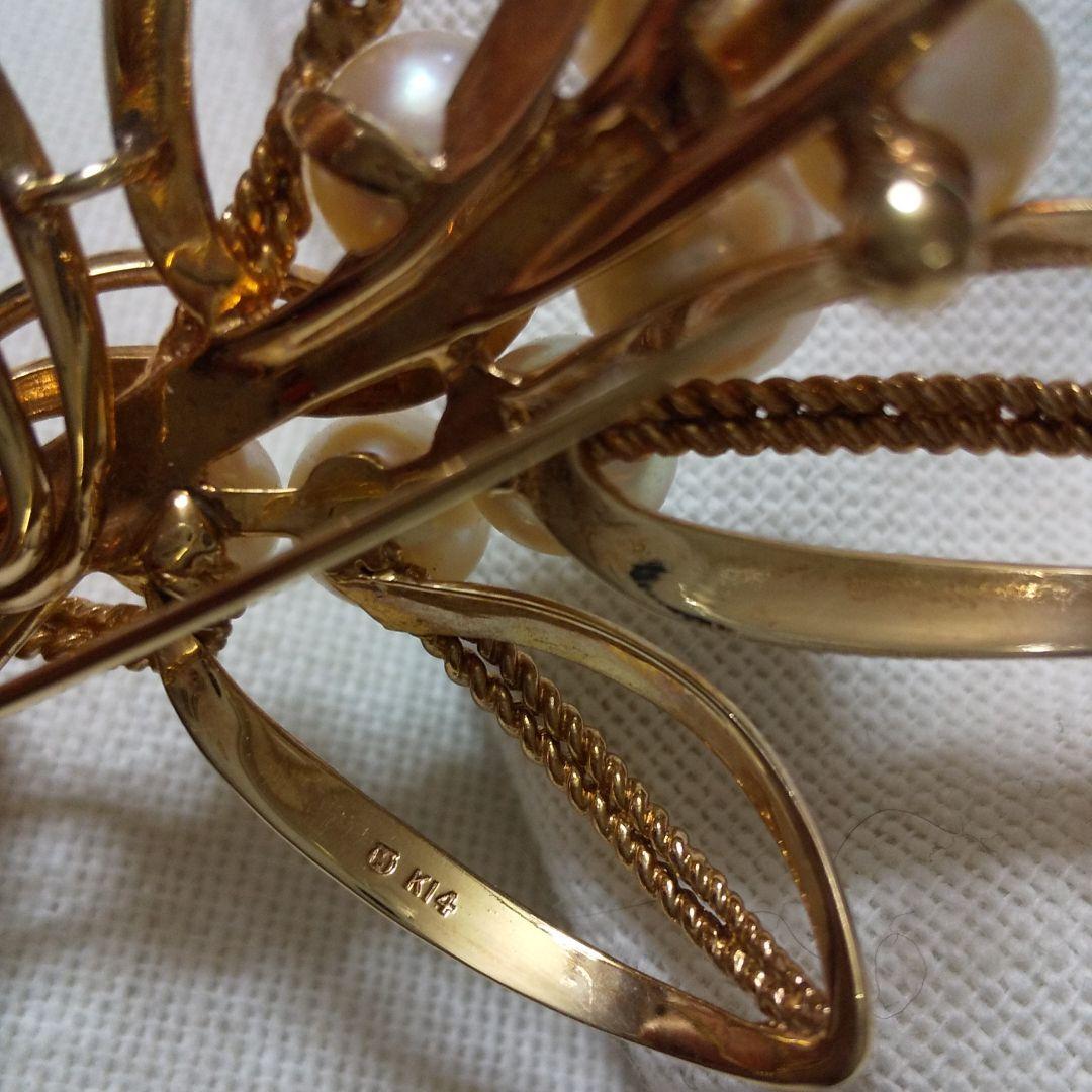 ミキモトアコヤ真珠パールK14ブローチ16,9グラム - メルカリ