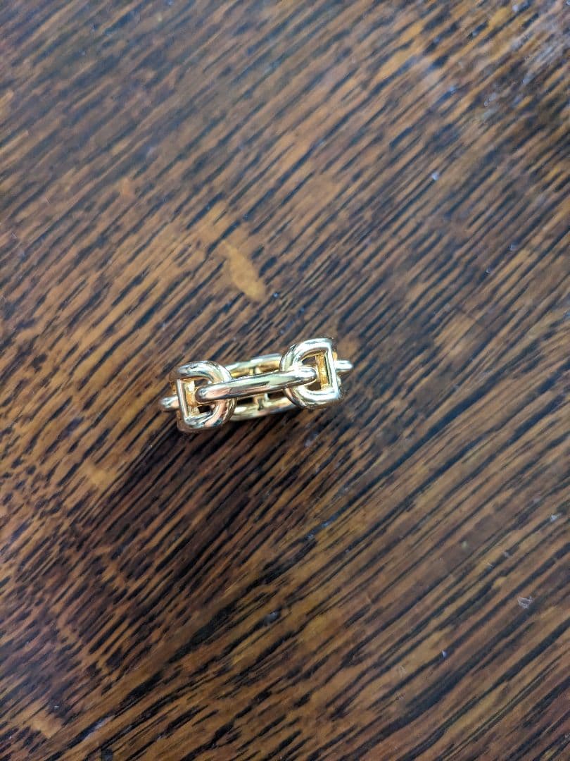 HERMES シェーヌダンクル スカーフリング ゴールド　レガート