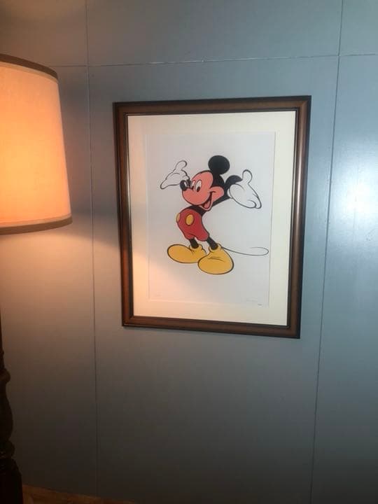美品 ディズニー ミッキーマウス リトグラフ 額縁 絵画 額入り 箱で
