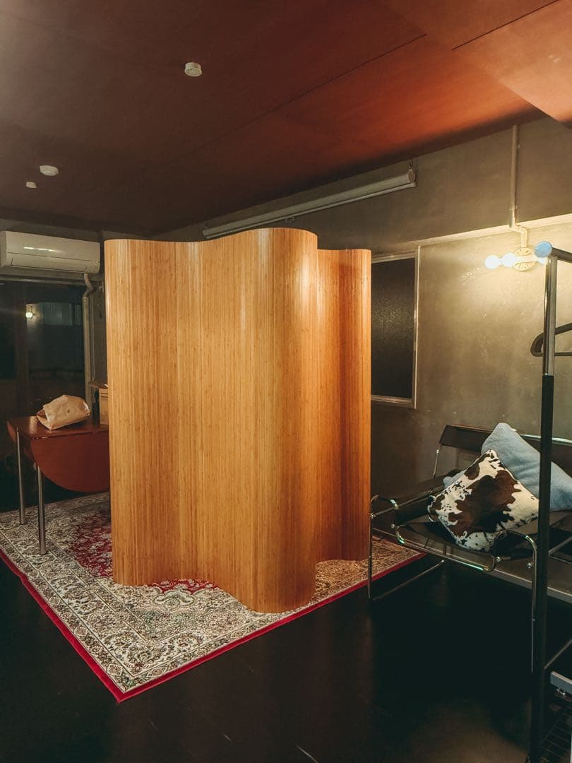 SALE】 Artek風 ウッドカーブパーテーション 180cm×250cm