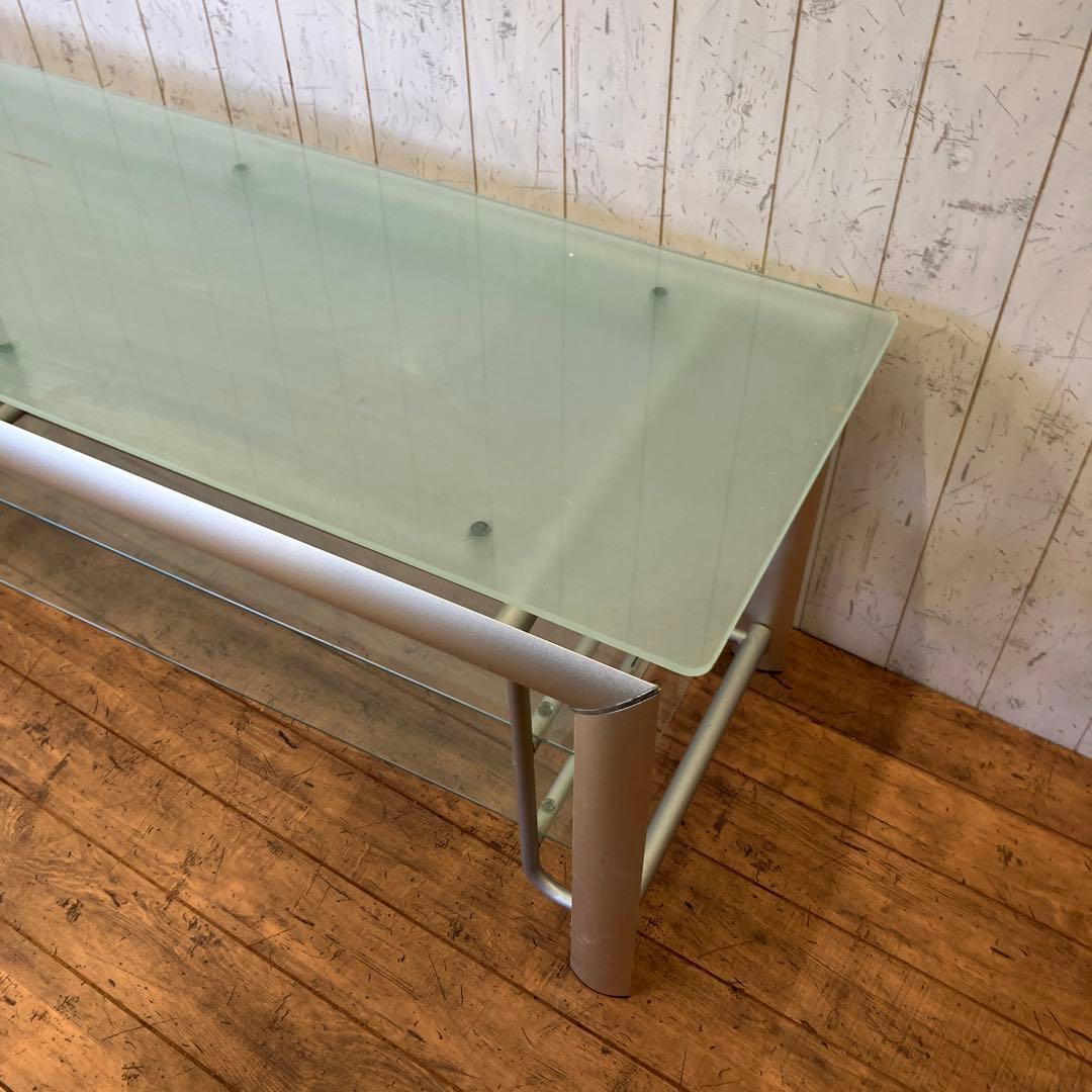 ハヤミ工業 ガラス天板 2段収納棚 テレビボード テレビ台 ディスプレイ