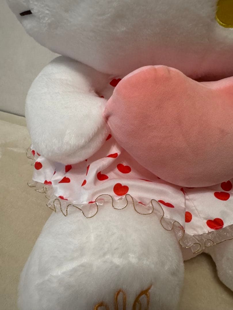超特大70cm3Lハローキティぬいぐるみ赤リボンハートドレスクリスマスプレゼント